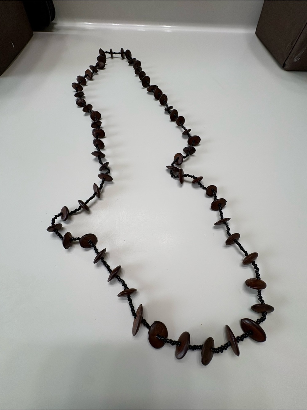 Handcrafted Dark Brown Bead Necklace - Women Jewelry